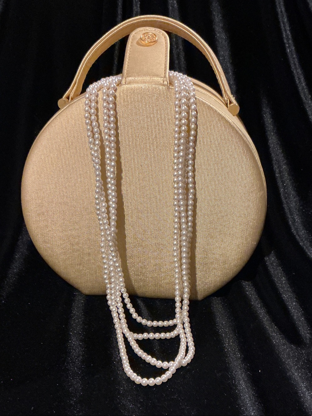 Vintage Faux 3 Strand Pearl Necklace